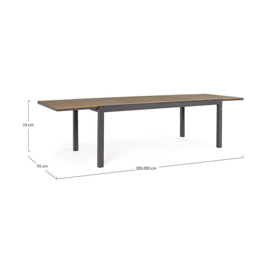 Gartentisch ausziehbar 200-300x95 Anthrazit SJ61 Elias - ZEN ZONE Furniture
