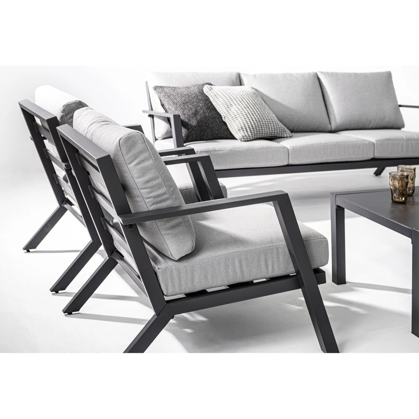 Gartenlounge Set 4er Set Harley mit Kissen Anthrazit YK13 - ZEN ZONE Furniture