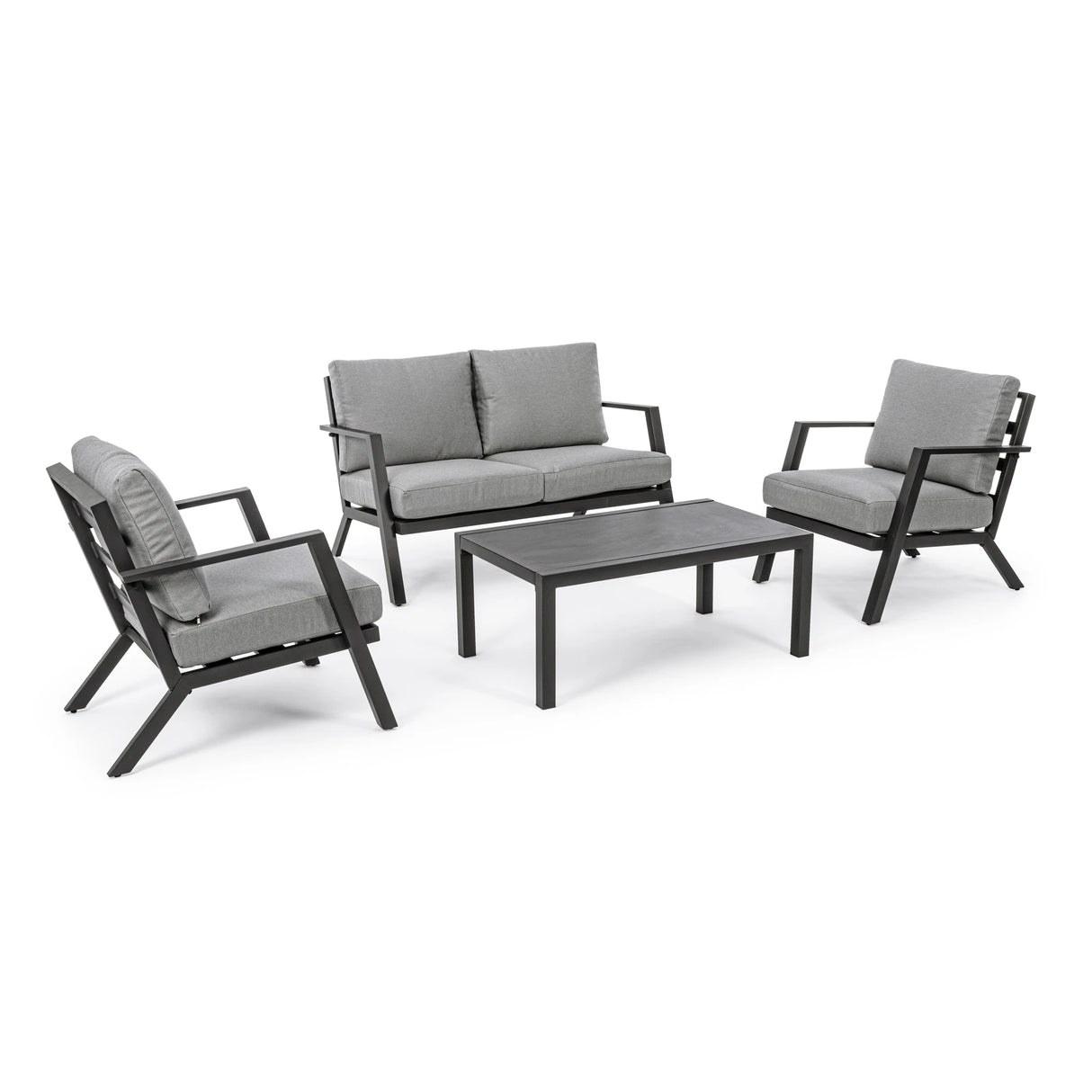 Gartenlounge Set 4er Set Harley mit Kissen Anthrazit YK13 - ZEN ZONE Furniture