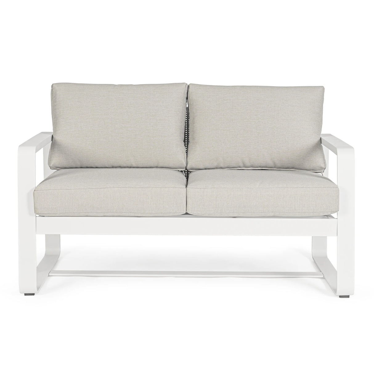 Garten-Sofa 2-Sitzer mit Kissen Merrigan Weiß - ZEN ZONE Furniture