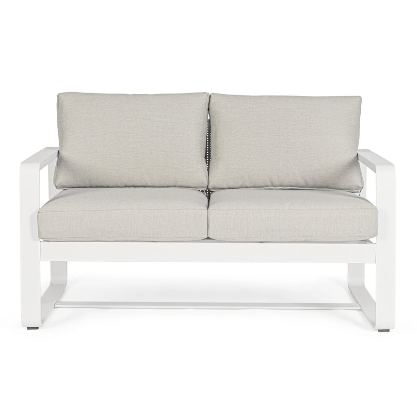 Garten-Sofa 2-Sitzer mit Kissen Merrigan Weiß - ZEN ZONE Furniture