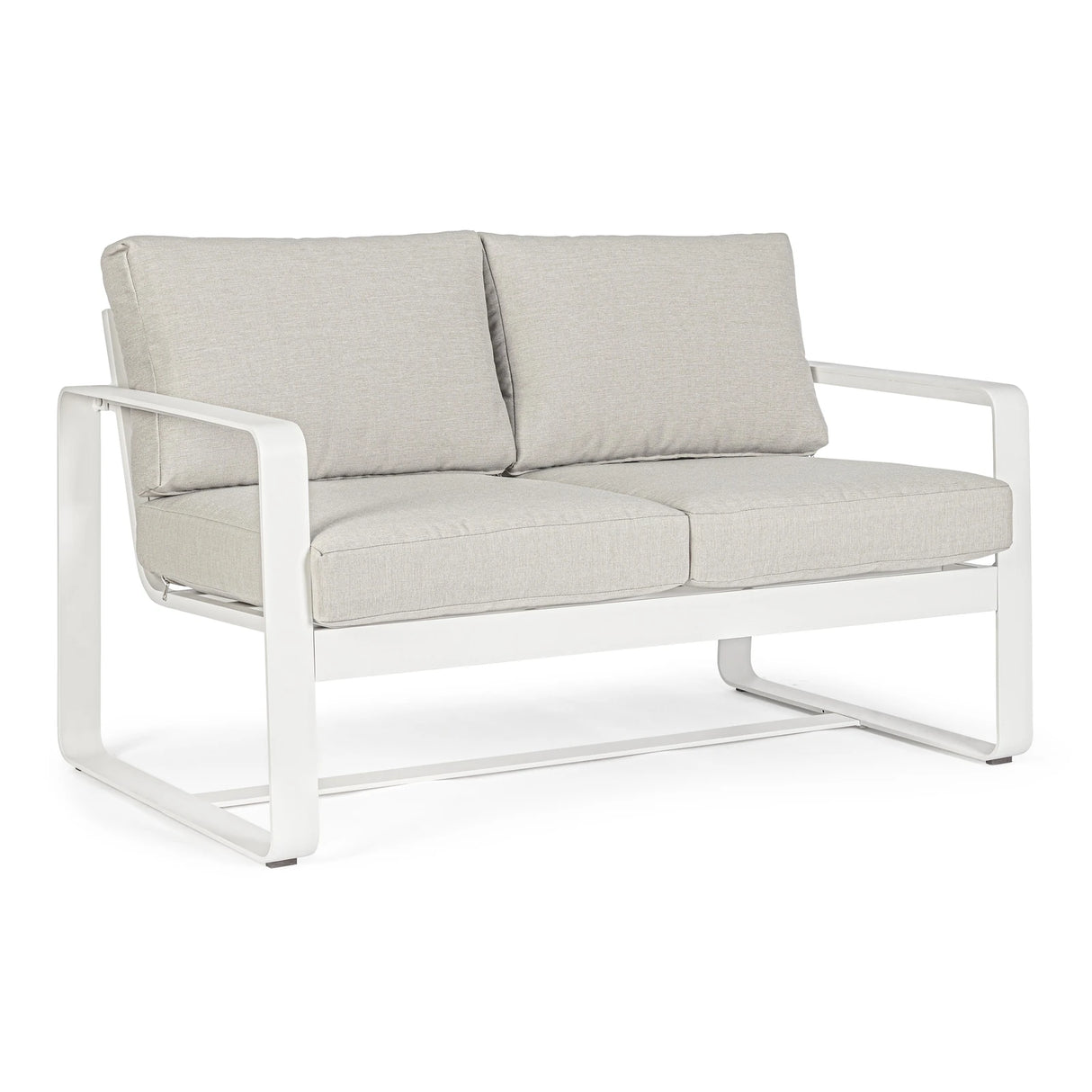 Garten-Sofa 2-Sitzer mit Kissen Merrigan Weiß - ZEN ZONE Furniture
