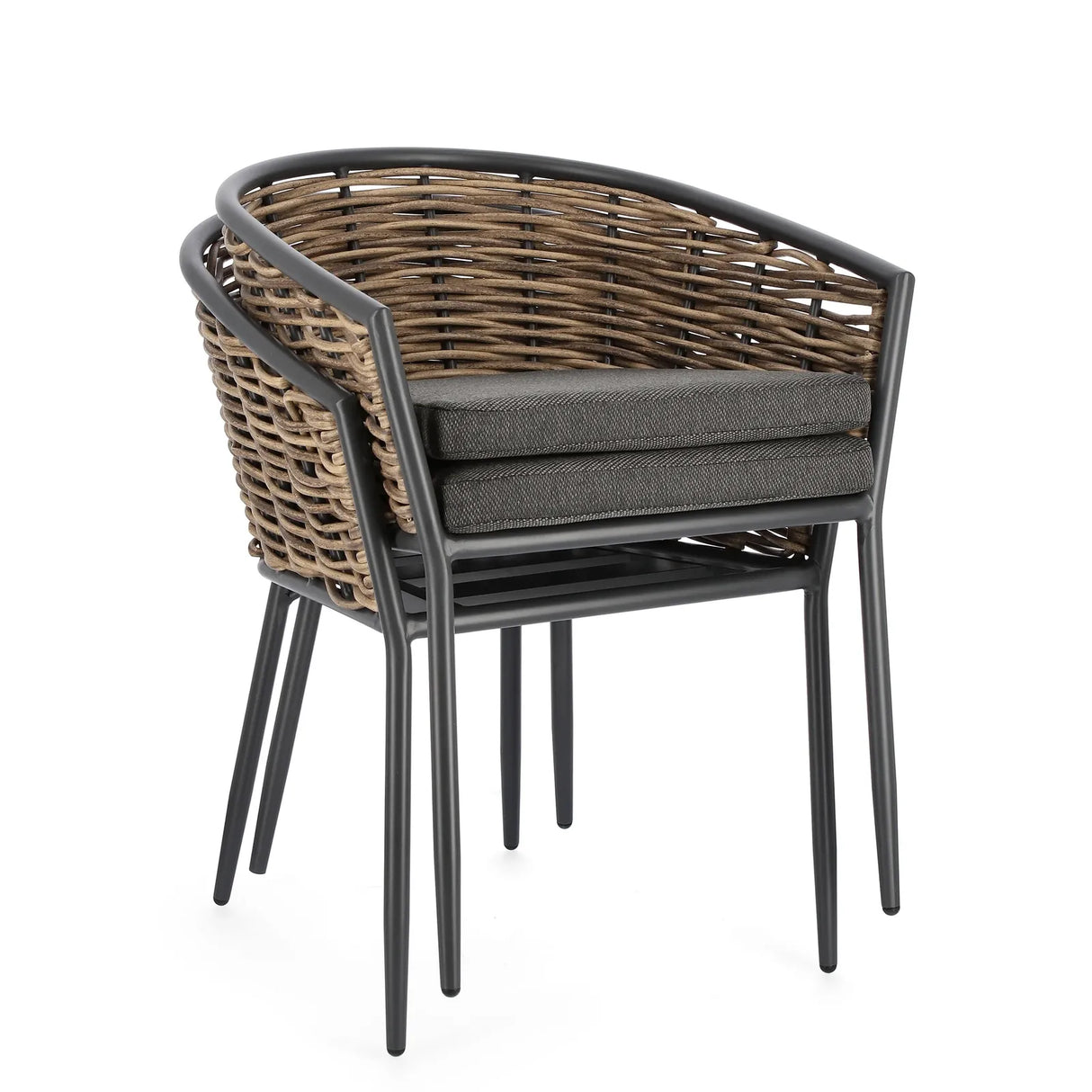 Gartenstuhl mit Armlehne und Kissen Maribela Anthrazit YK13 - ZEN ZONE Furniture