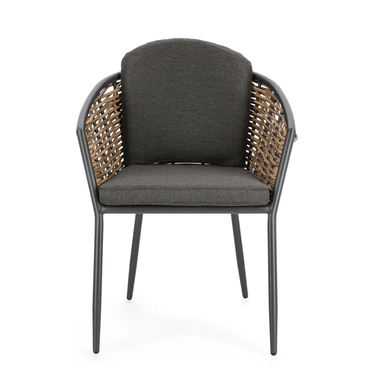 Gartenstuhl mit Armlehne und Kissen Maribela Anthrazit YK13 - ZEN ZONE Furniture