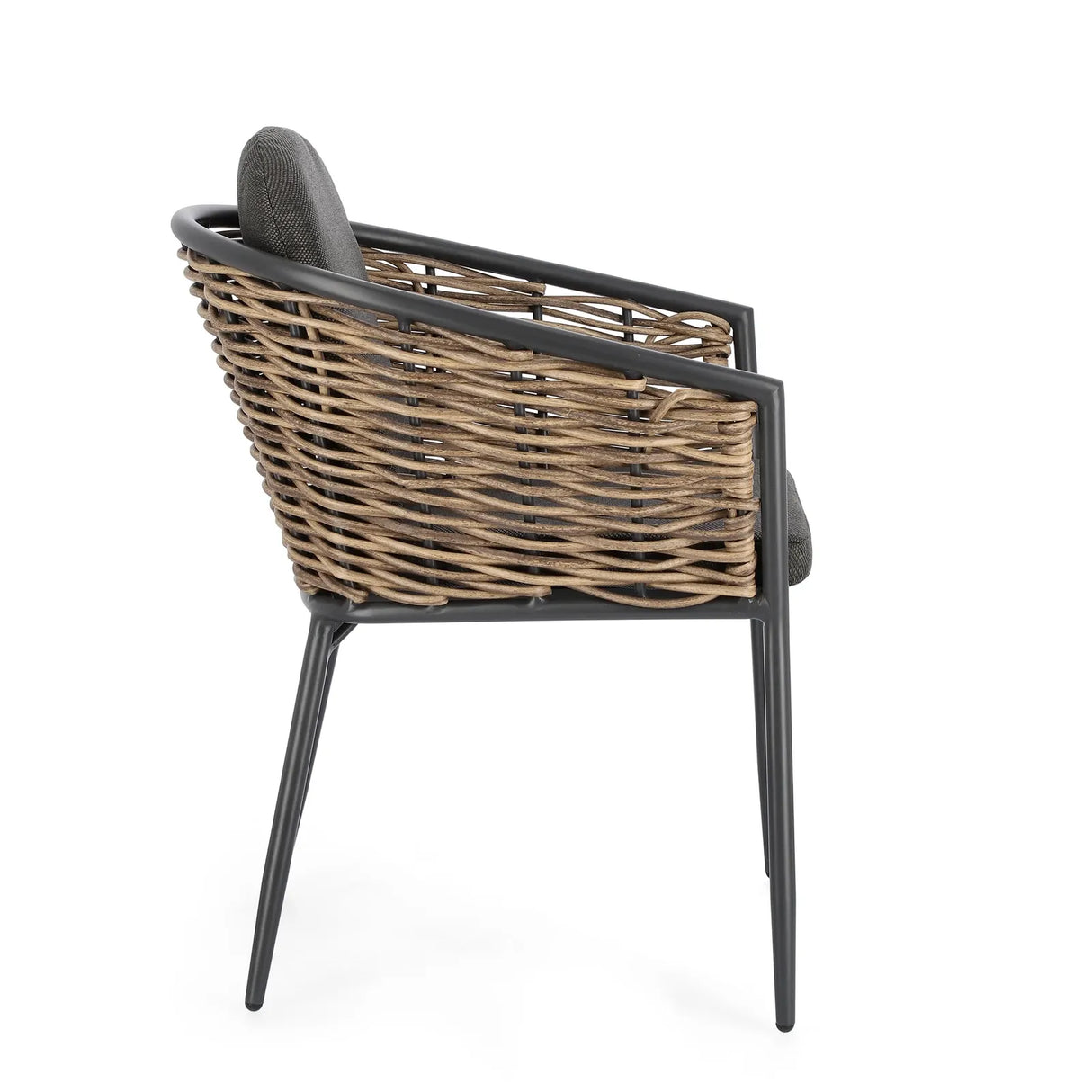 Gartenstuhl mit Armlehne und Kissen Maribela Anthrazit YK13 - ZEN ZONE Furniture