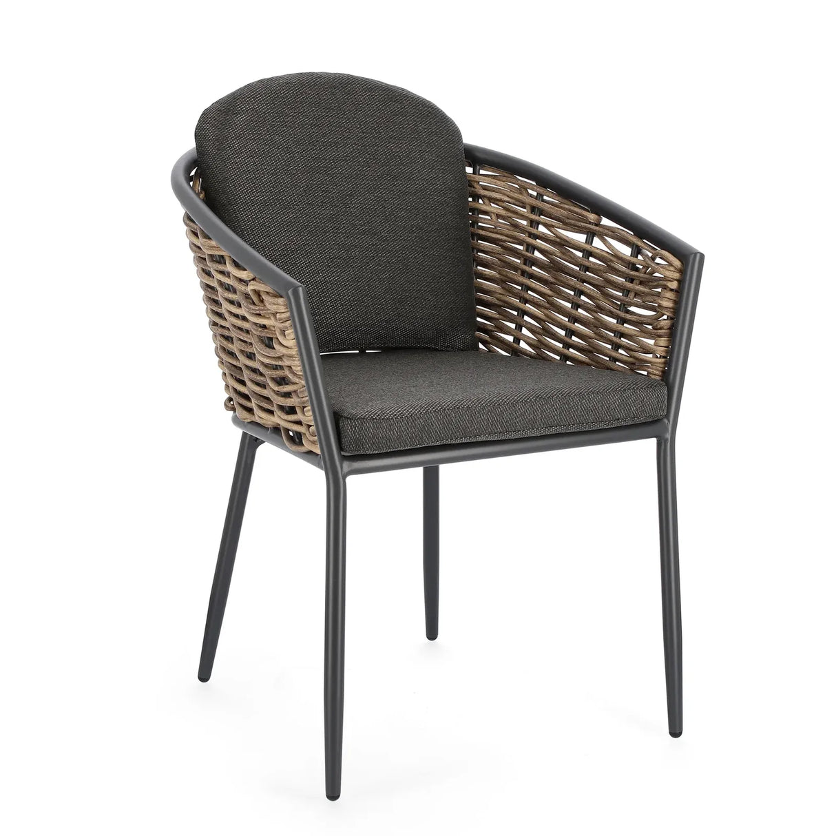 Gartenstuhl mit Armlehne und Kissen Maribela Anthrazit YK13 - ZEN ZONE Furniture