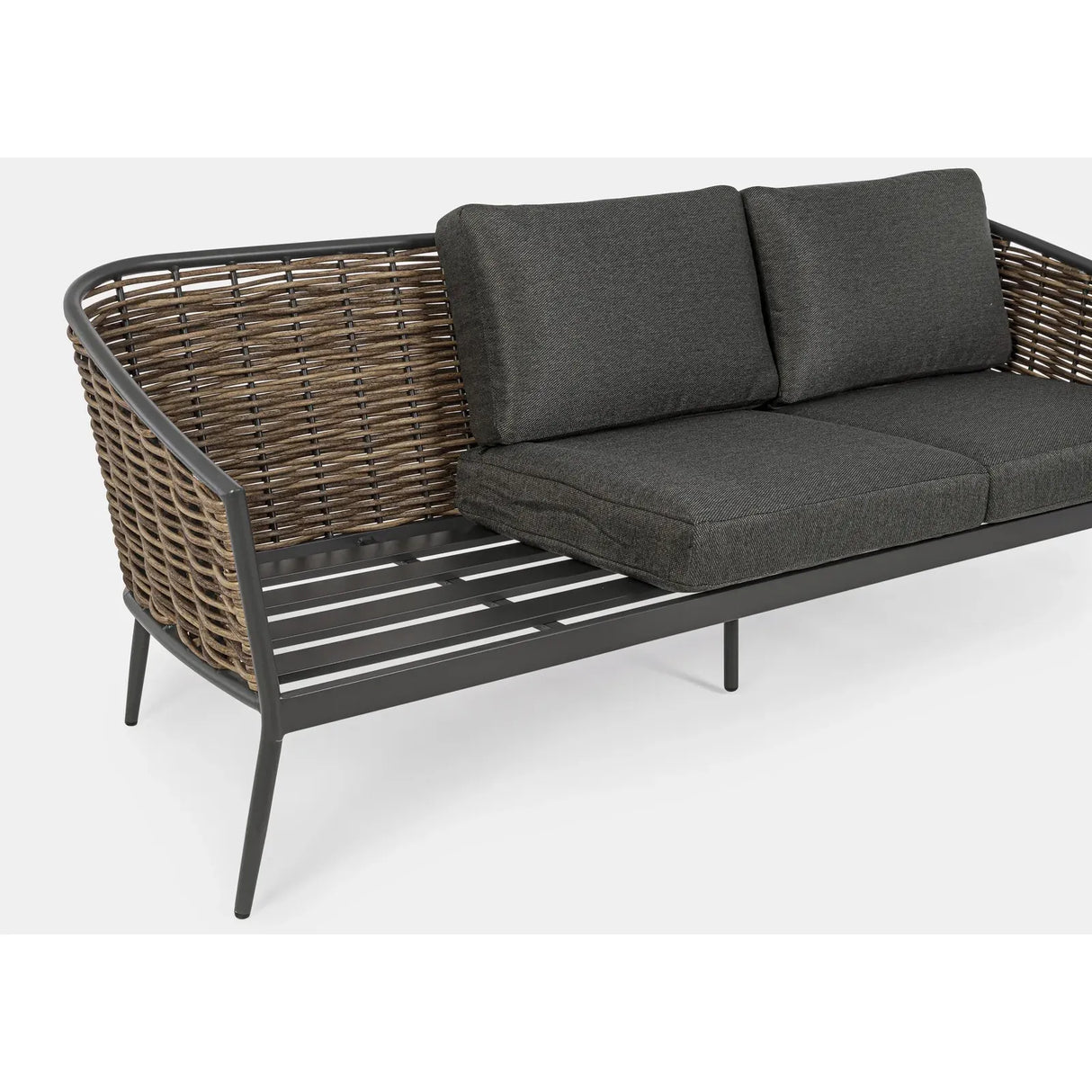 Gartenlounge Set 3er Set Maribela Anthrazit mit Kissen YK13 - ZEN ZONE Furniture