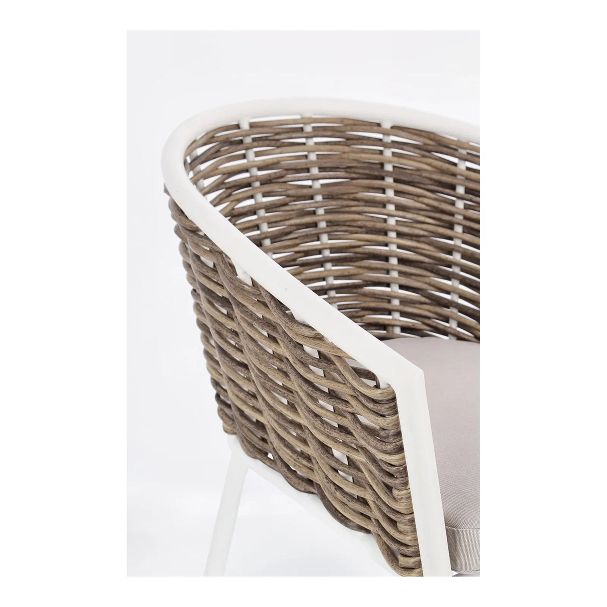 Gartenstuhl mit Armlehne und Kissen Maribela Weiß YK13 - ZEN ZONE Furniture