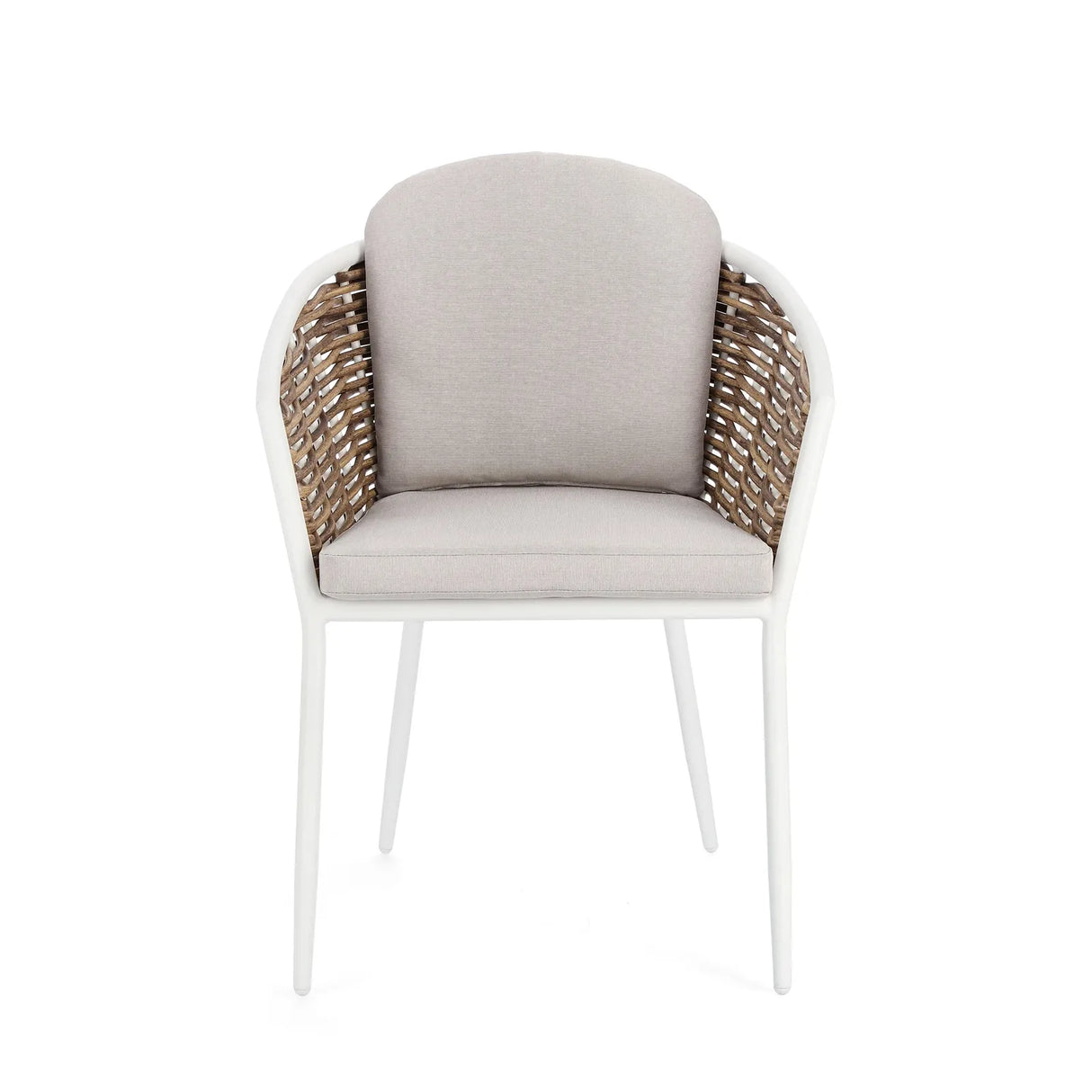 Gartenstuhl mit Armlehne und Kissen Maribela Weiß YK13 - ZEN ZONE Furniture