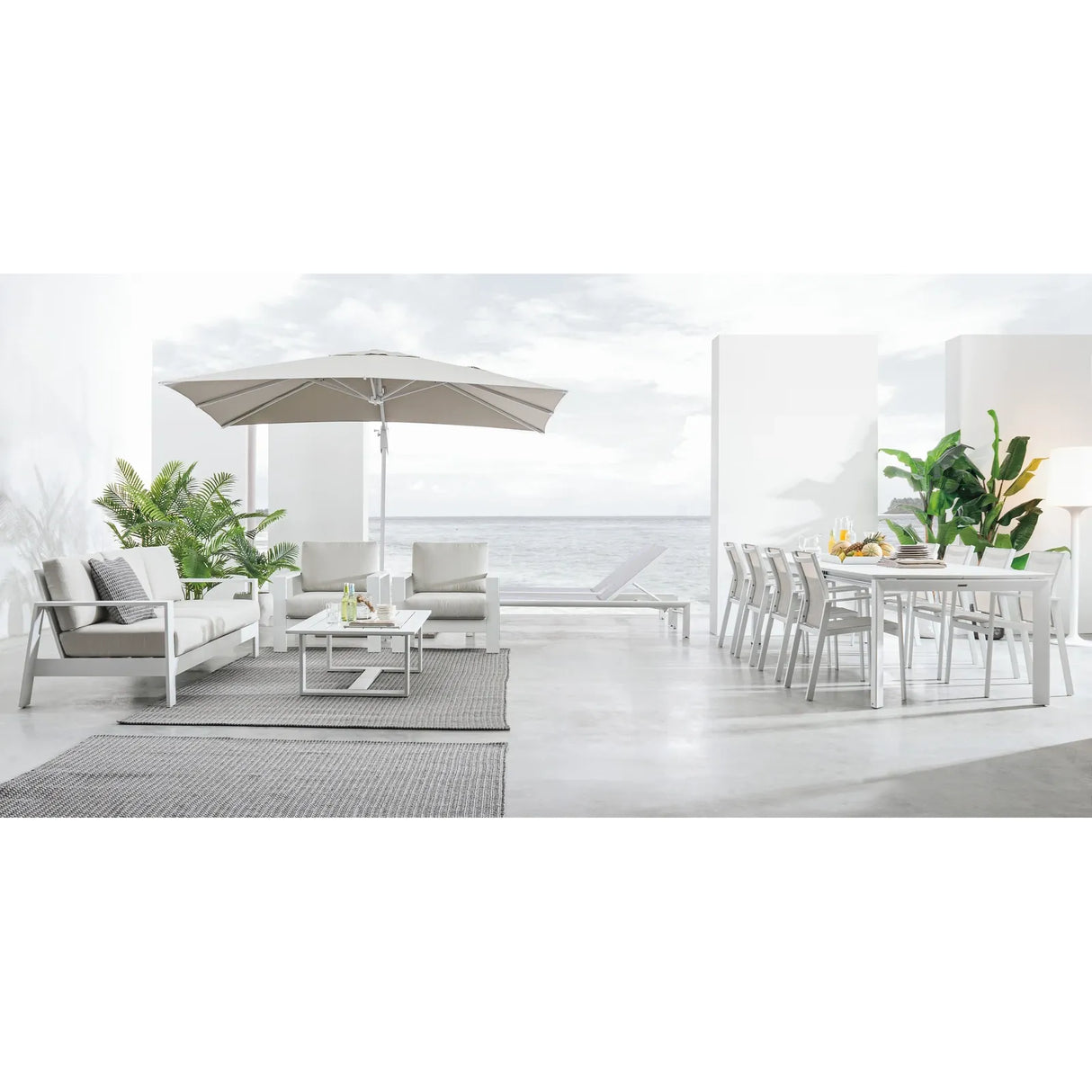 Gartenlounge Set 4er Set Baltic mit Kissen Weiß YK11 - ZEN ZONE Furniture
