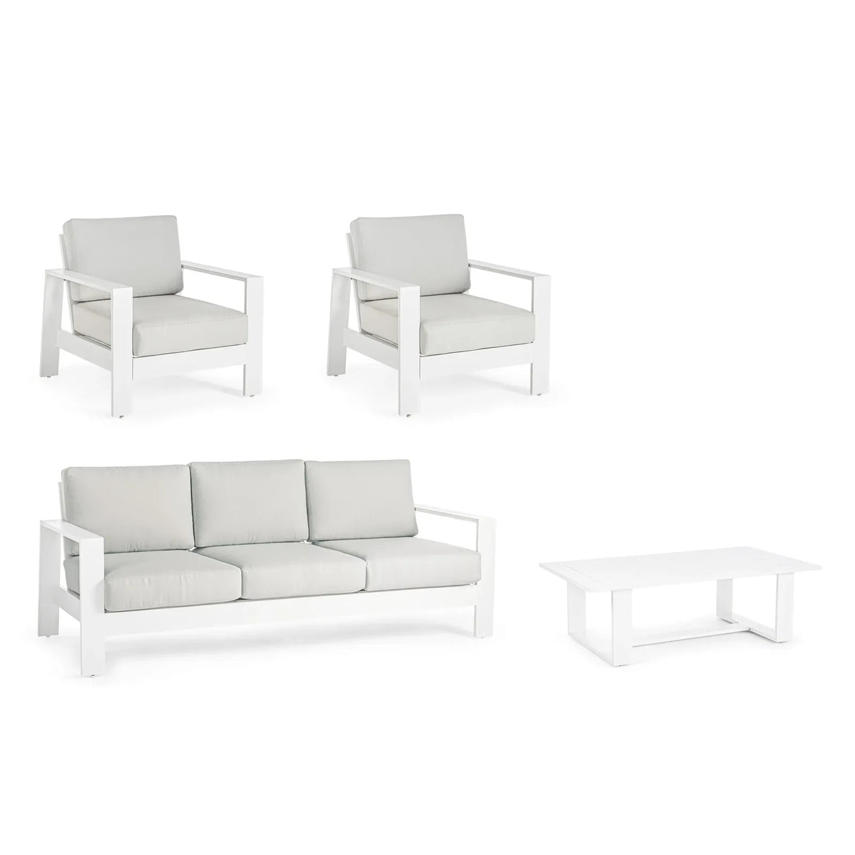 Gartenlounge Set 4er Set Baltic mit Kissen Weiß YK11 - ZEN ZONE Furniture