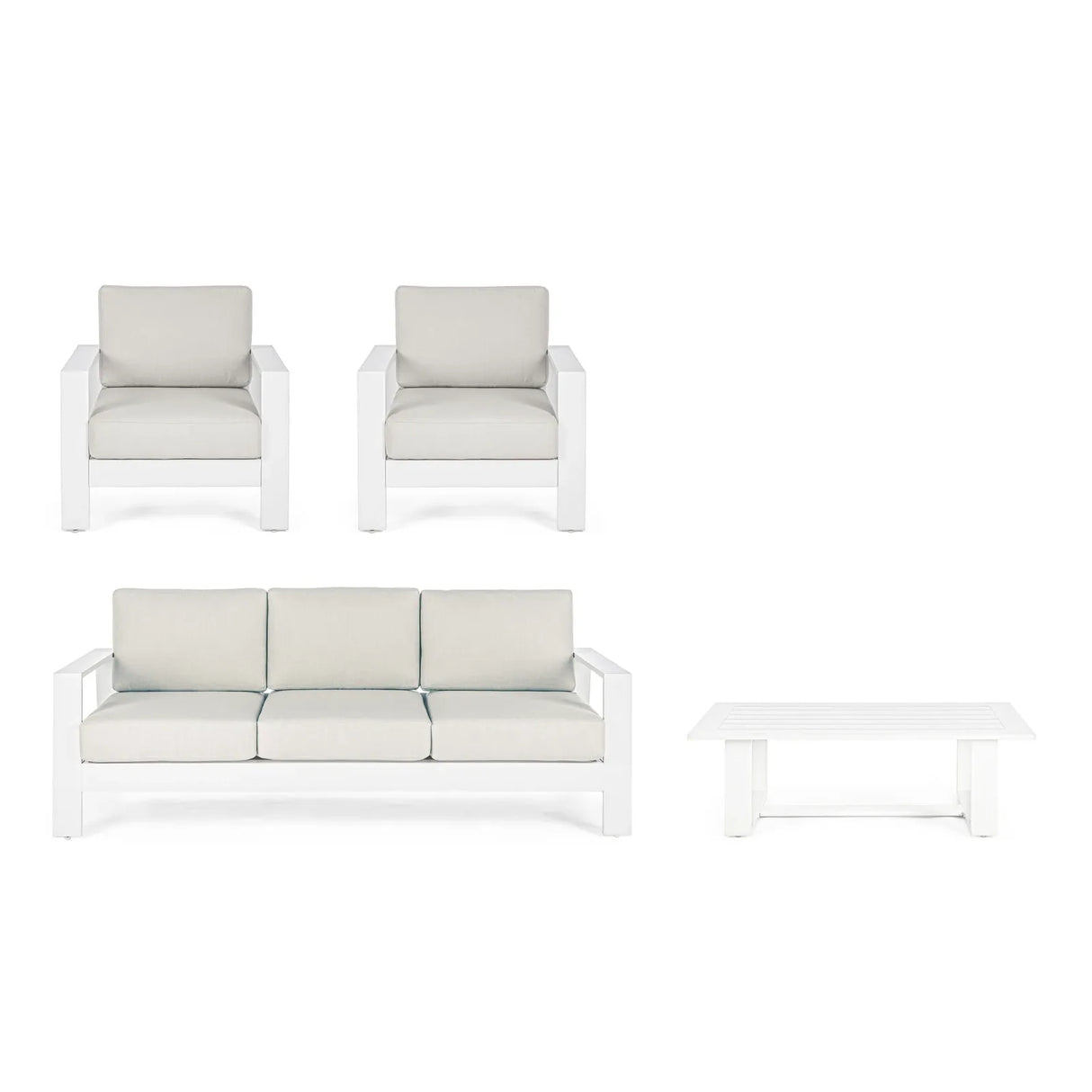 Gartenlounge Set 4er Set Baltic mit Kissen Weiß YK11 - ZEN ZONE Furniture