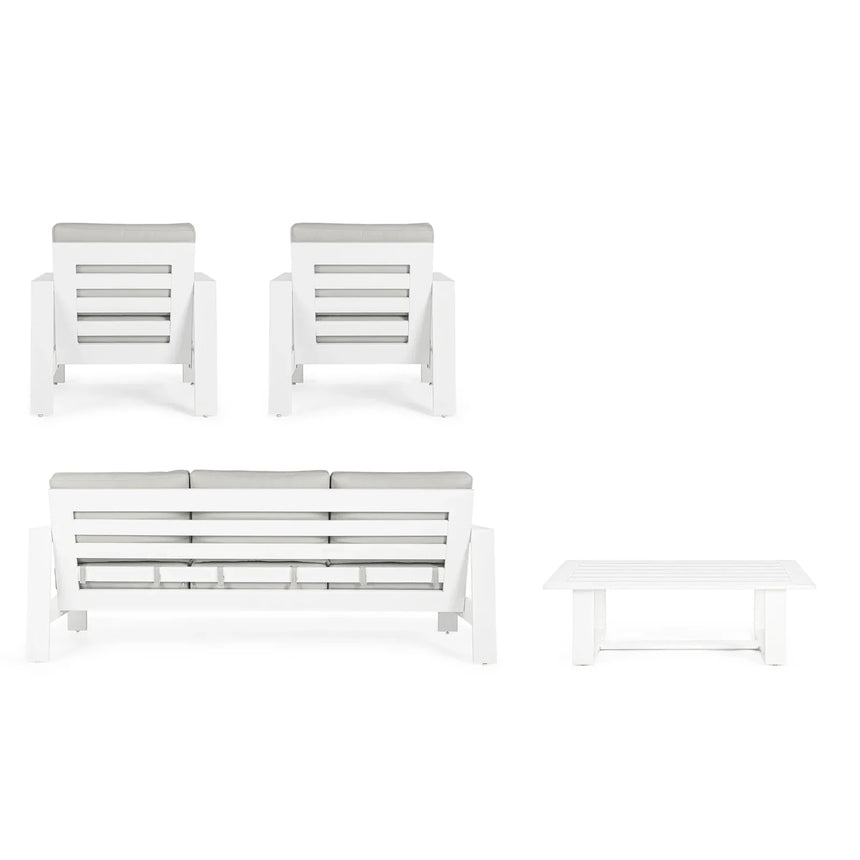 Gartenlounge Set 4er Set Baltic mit Kissen Weiß YK11 - ZEN ZONE Furniture
