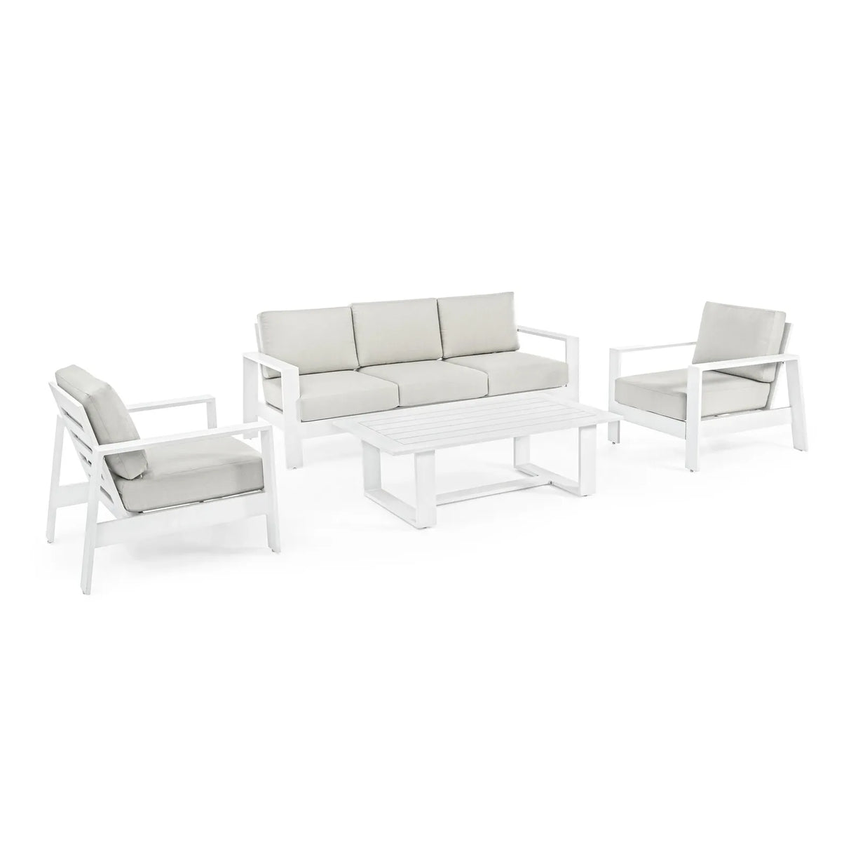Gartenlounge Set 4er Set Baltic mit Kissen Weiß YK11 - ZEN ZONE Furniture