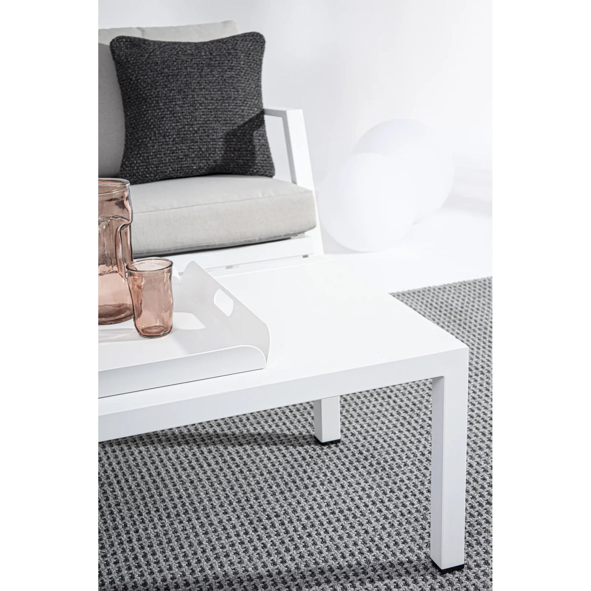 Gartenlounge Set 4er Set Harlem mit Kissen Weiß YK11 - ZEN ZONE Furniture