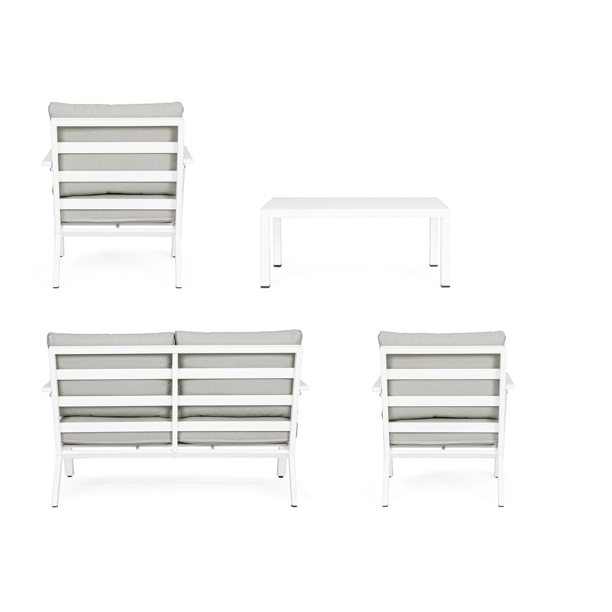 Gartenlounge Set 4er Set Harlem mit Kissen Weiß YK11 - ZEN ZONE Furniture