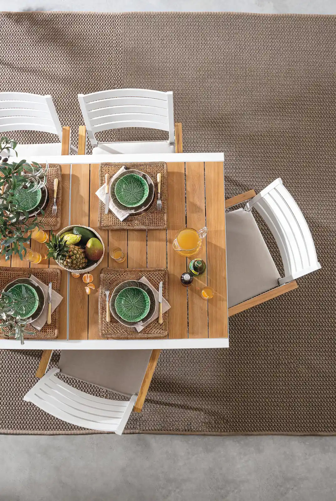 Gartentisch ausziehbar 160-240x100 Weiß YK11 Belmar - ZEN ZONE Furniture