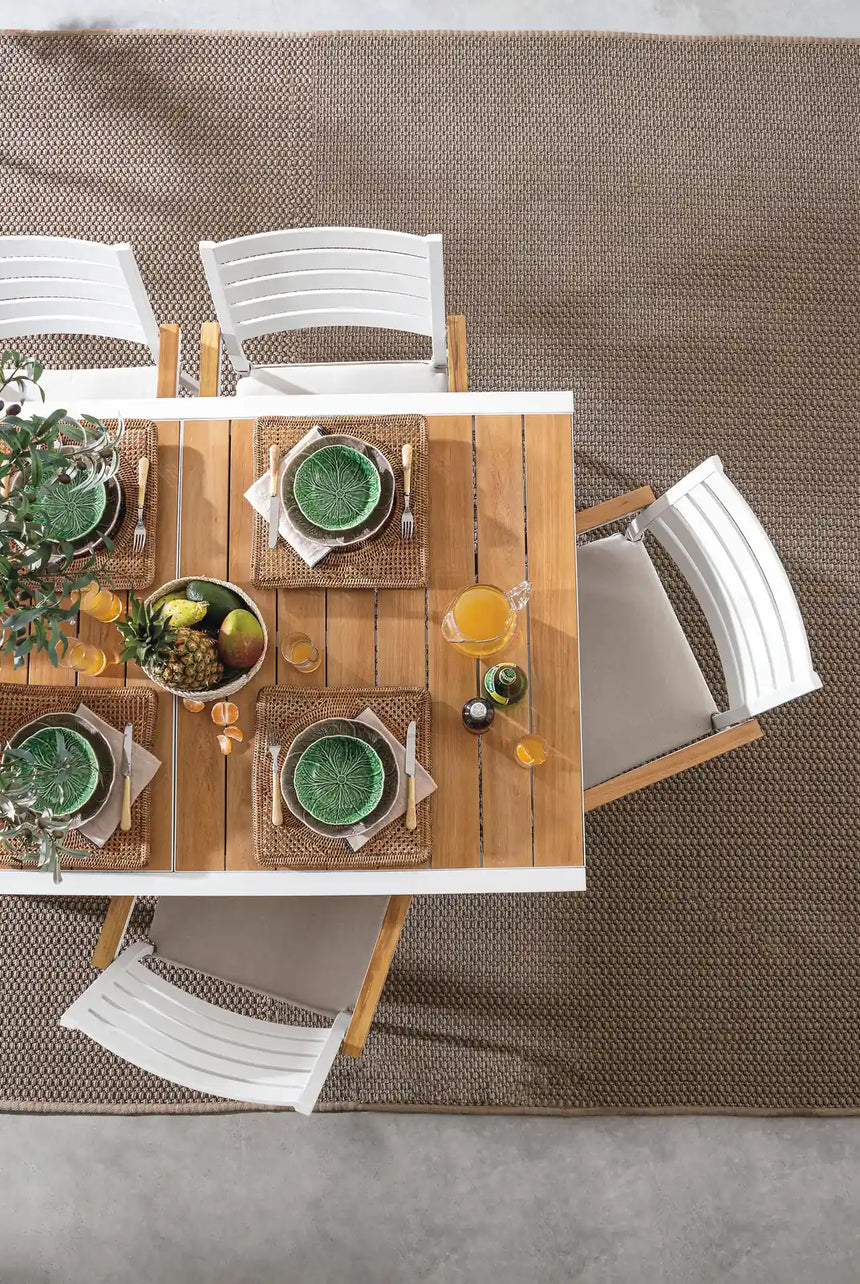Gartentisch ausziehbar 160-240x100 Weiß YK11 Belmar - ZEN ZONE Furniture