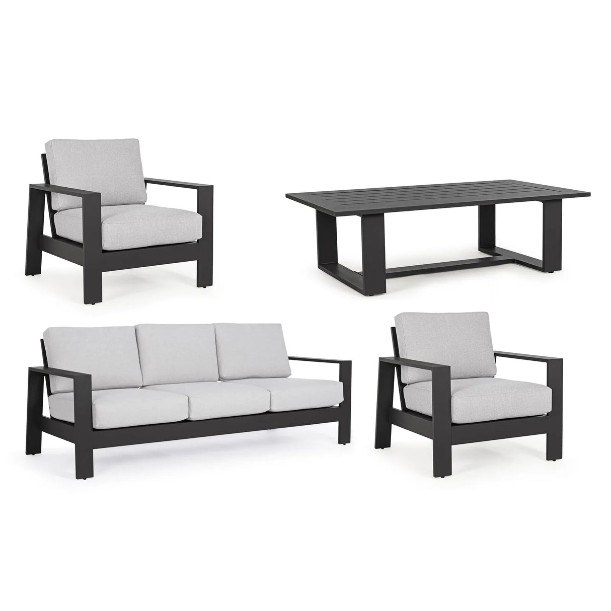 Gartenlounge Set 4er Set Baltic mit Kissen Anthrazit YK13 - ZEN ZONE Furniture