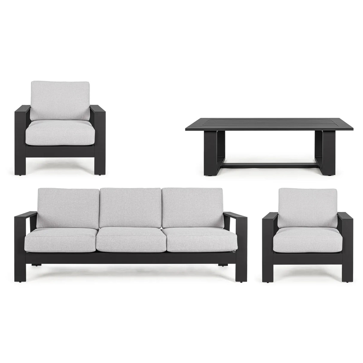 Gartenlounge Set 4er Set Baltic mit Kissen Anthrazit YK13 - ZEN ZONE Furniture