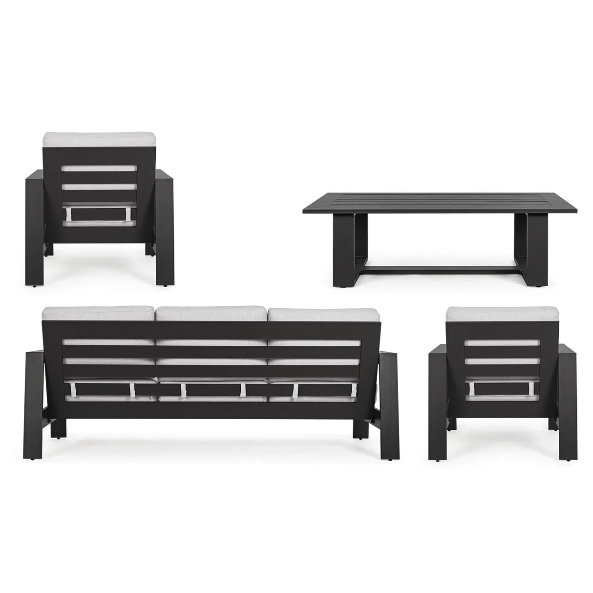 Gartenlounge Set 4er Set Baltic mit Kissen Anthrazit YK13 - ZEN ZONE Furniture