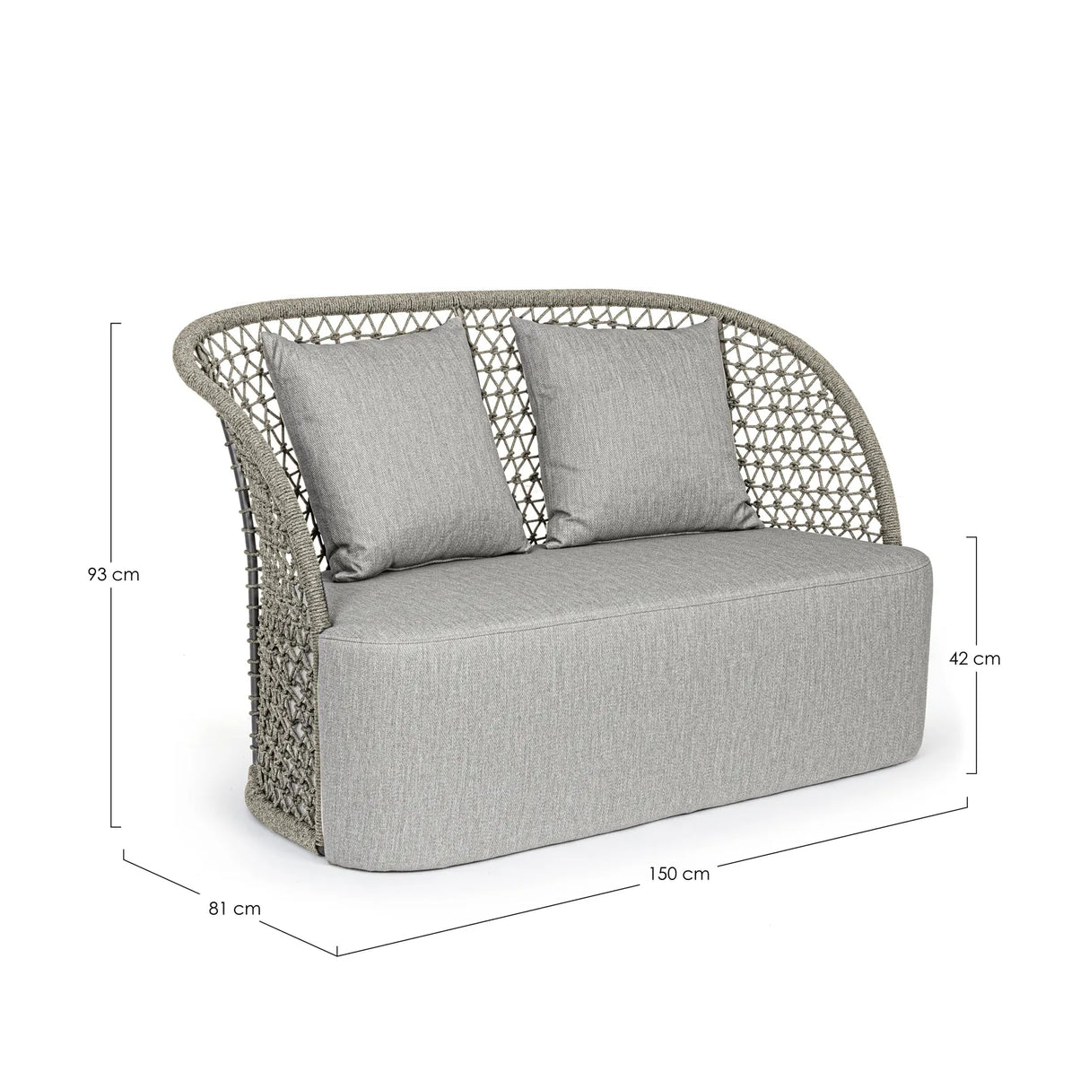 Garten-Sofa 2-Sitzer mit Kissen Sand Cuyen - ZEN ZONE Furniture
