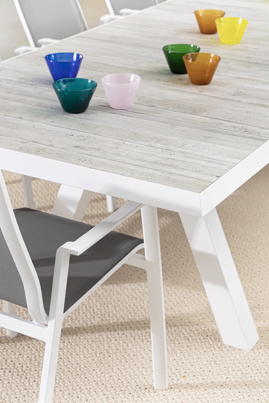 Gartentisch ausziehbar 205-265x103 Weiß JX11 Krion - ZEN ZONE Furniture