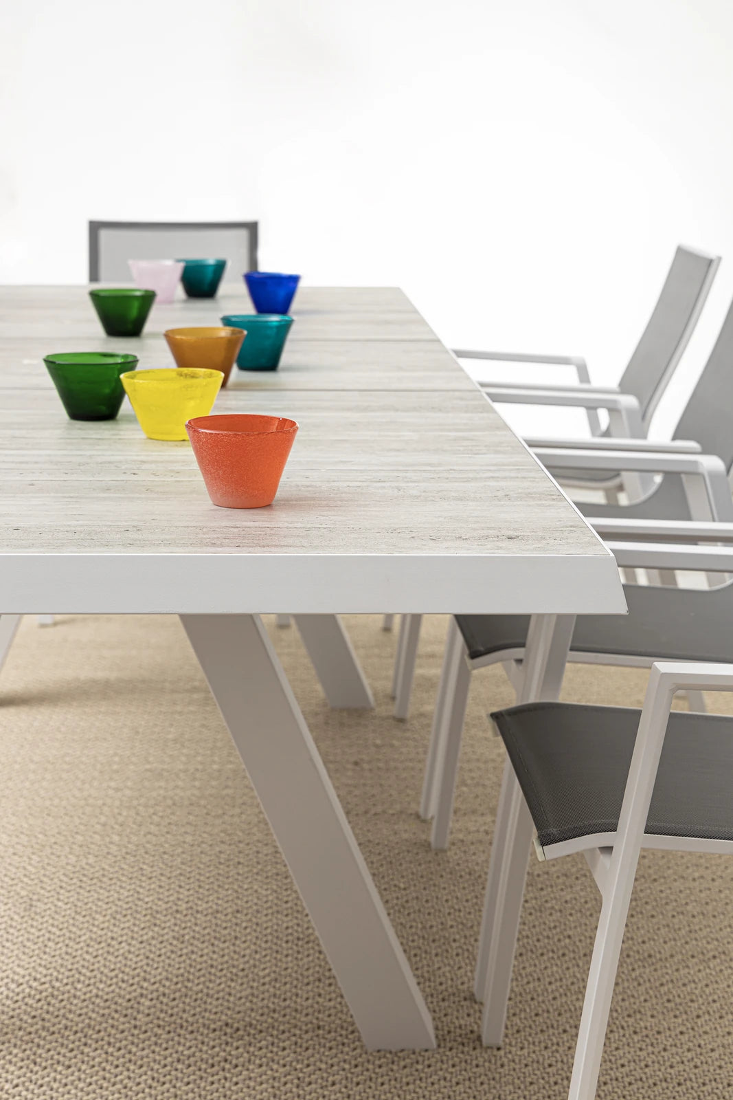 Gartentisch ausziehbar 205-265x103 Weiß JX11 Krion - ZEN ZONE Furniture