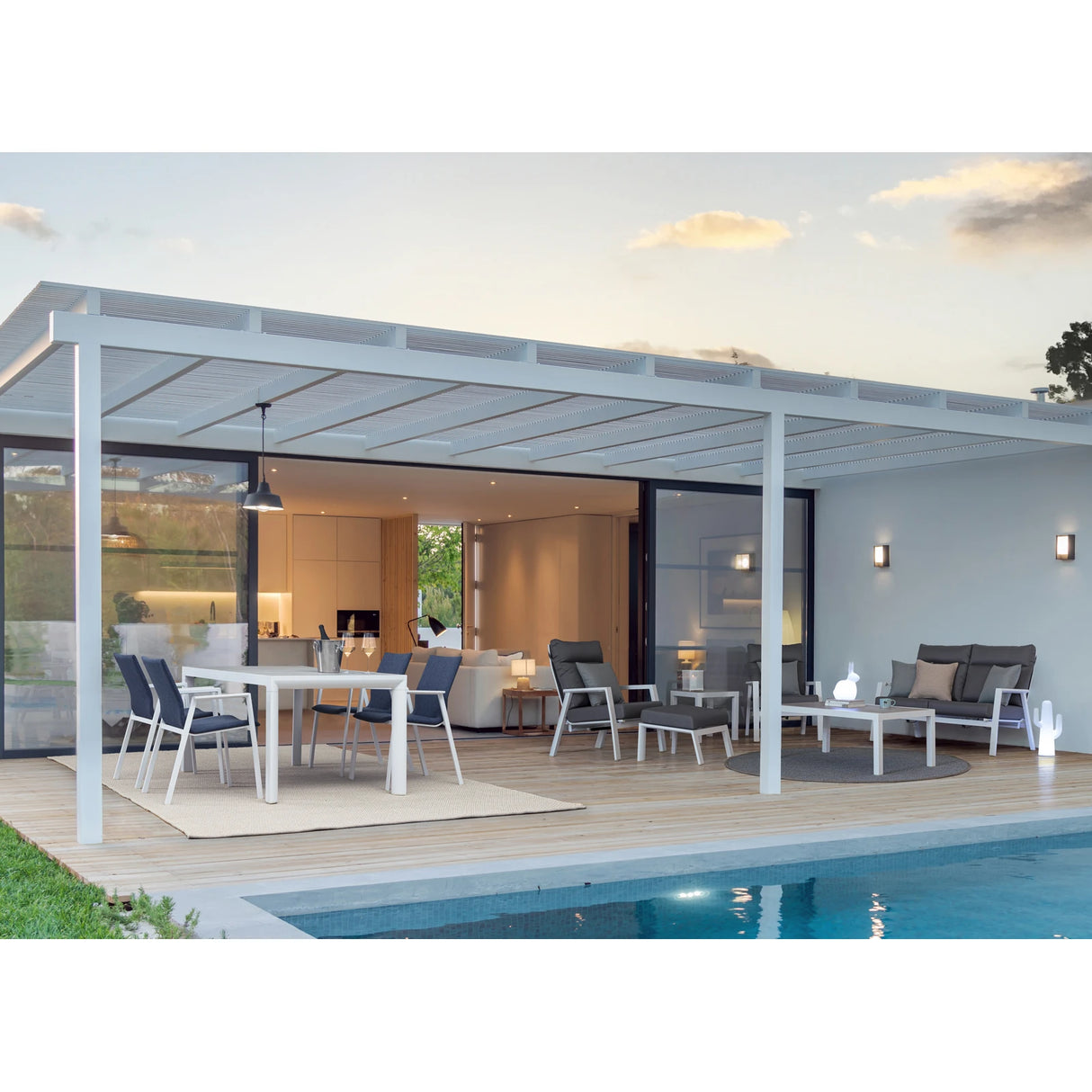 Garten Couchtisch 50x50 Weiß JX11 Kledi - ZEN ZONE Furniture