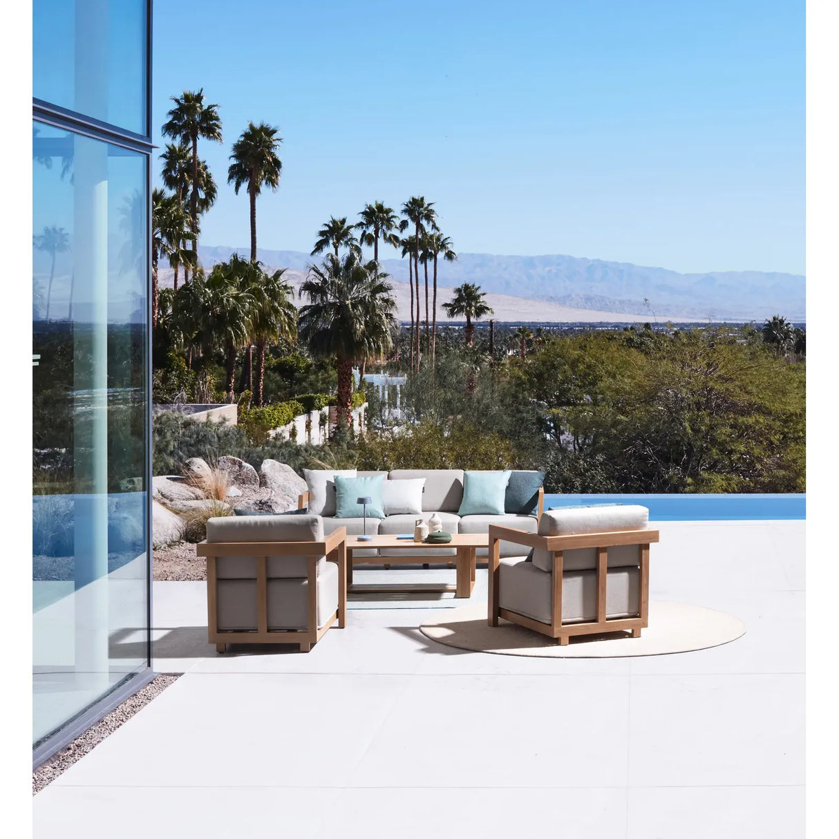 Gartenlounge Set 4er Set Theseus Natur - ZEN ZONE Furniture