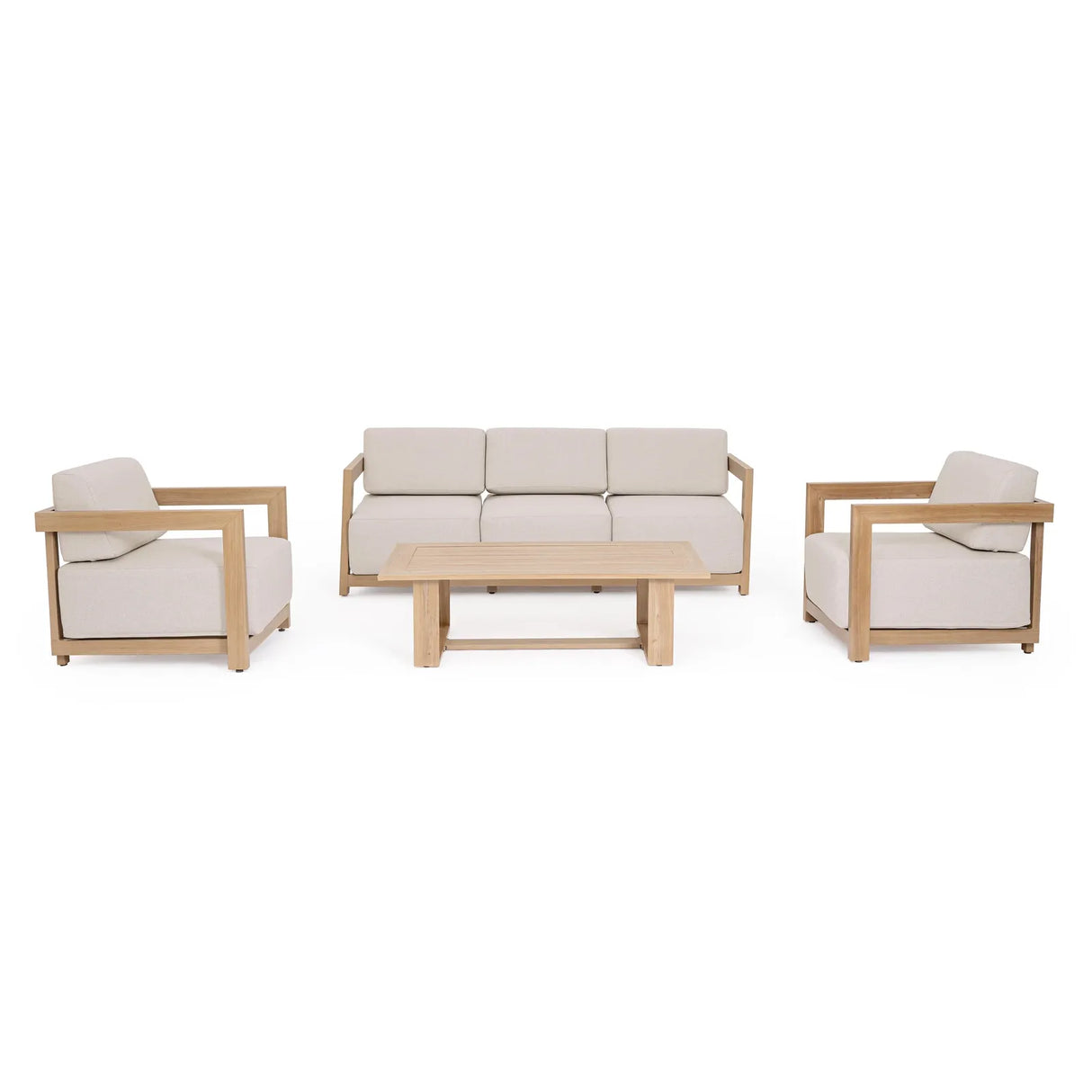 Gartenlounge Set 4er Set Theseus Natur - ZEN ZONE Furniture