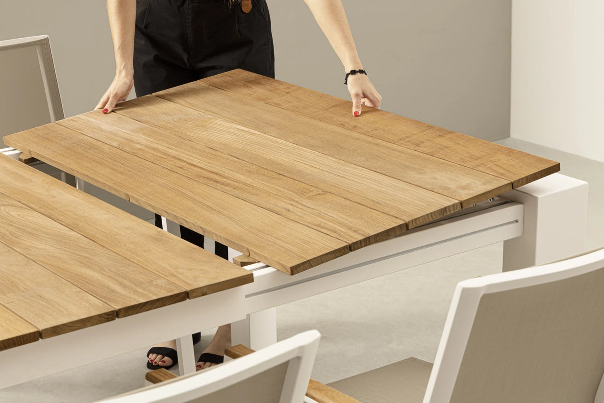 Gartentisch ausziehbar 253/319/384x110 Weiß GK50 Cameron - ZEN ZONE Furniture