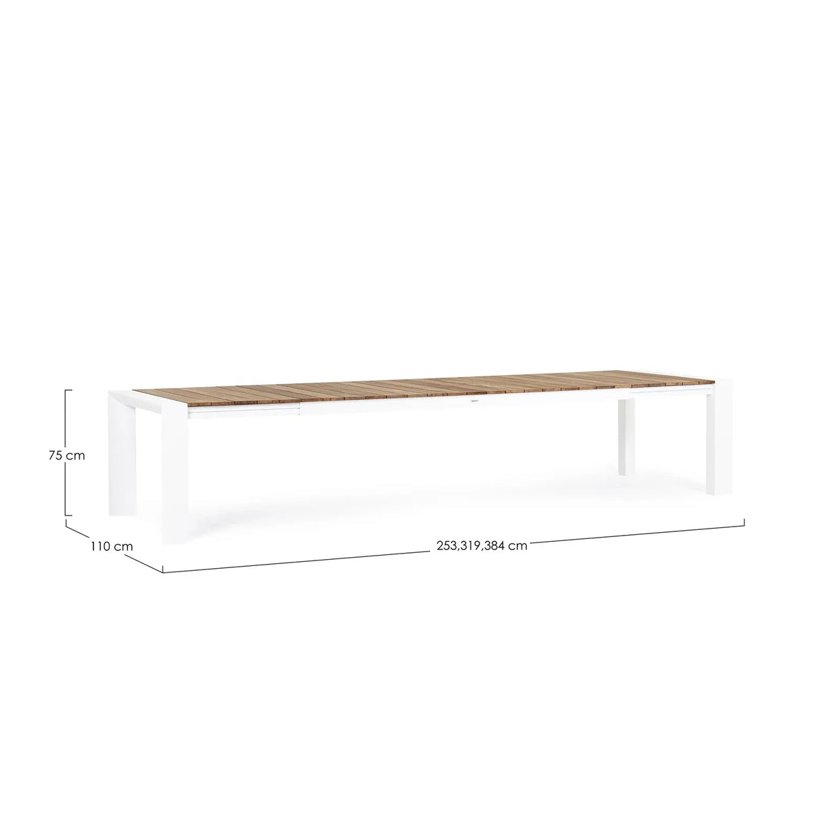 Gartentisch ausziehbar 253/319/384x110 Weiß GK50 Cameron - ZEN ZONE Furniture