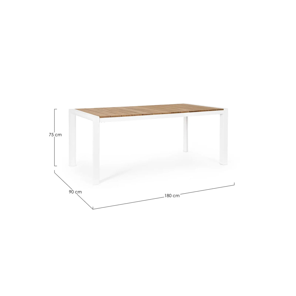 Gartentisch 180x90 Weiß GK50 Cameron - ZEN ZONE Furniture