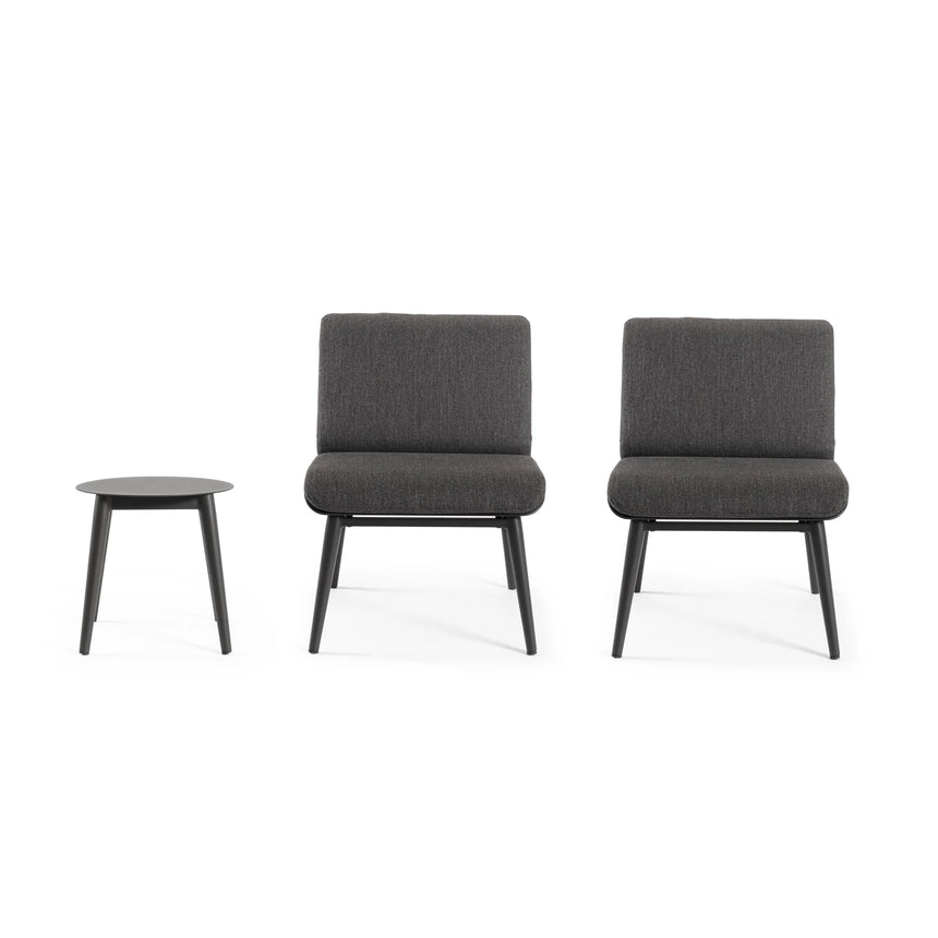 Garten Balkon-Set 3 mit Kissen Anthrazit WG21 Isabela - ZEN ZONE Furniture