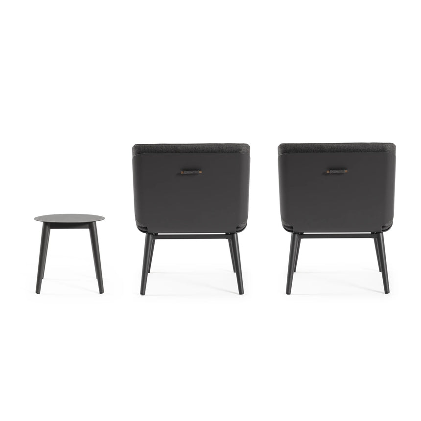 Garten Balkon-Set 3 mit Kissen Anthrazit WG21 Isabela - ZEN ZONE Furniture