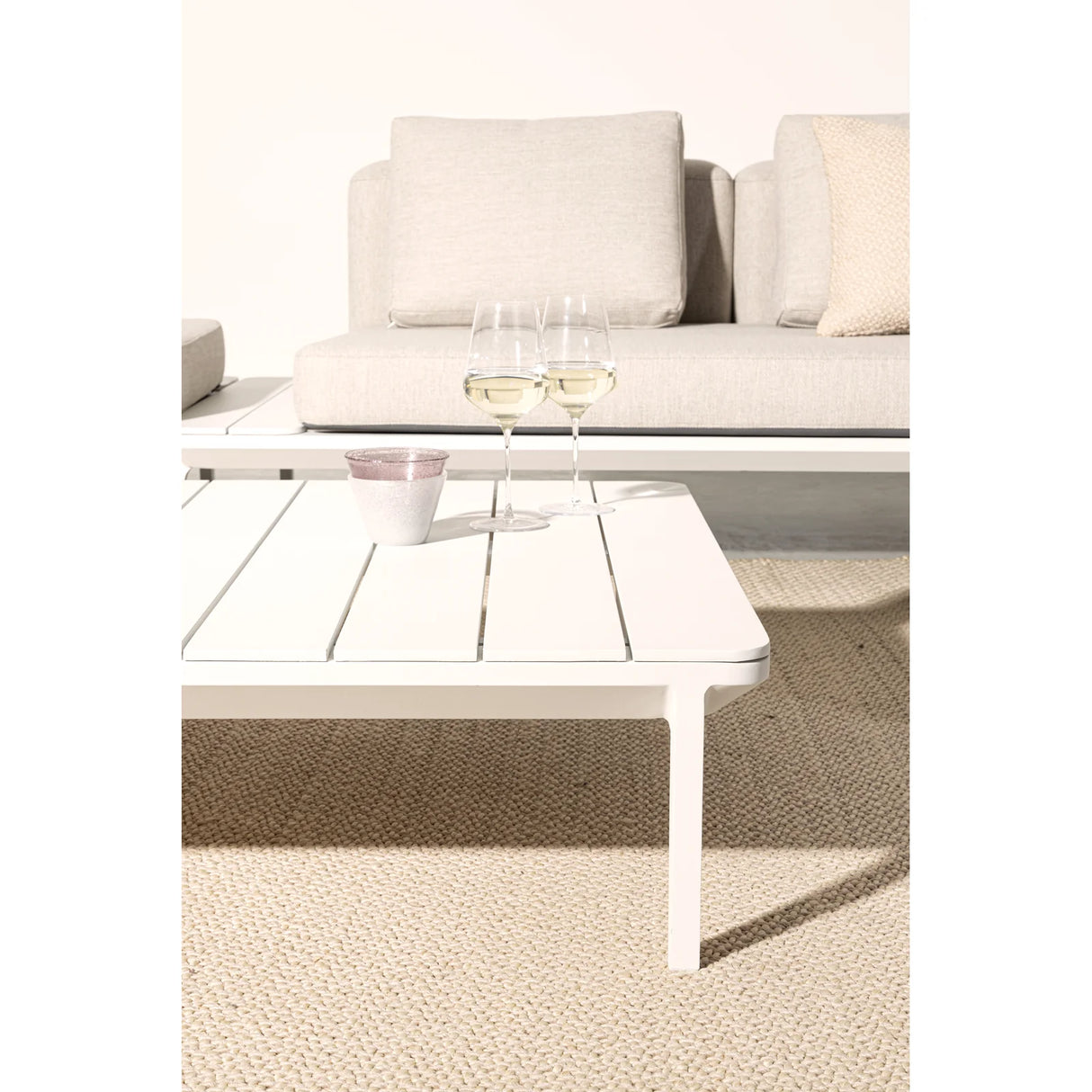Garten Couchtisch 99x99x33 Weiß WG20 Matrix - ZEN ZONE Furniture