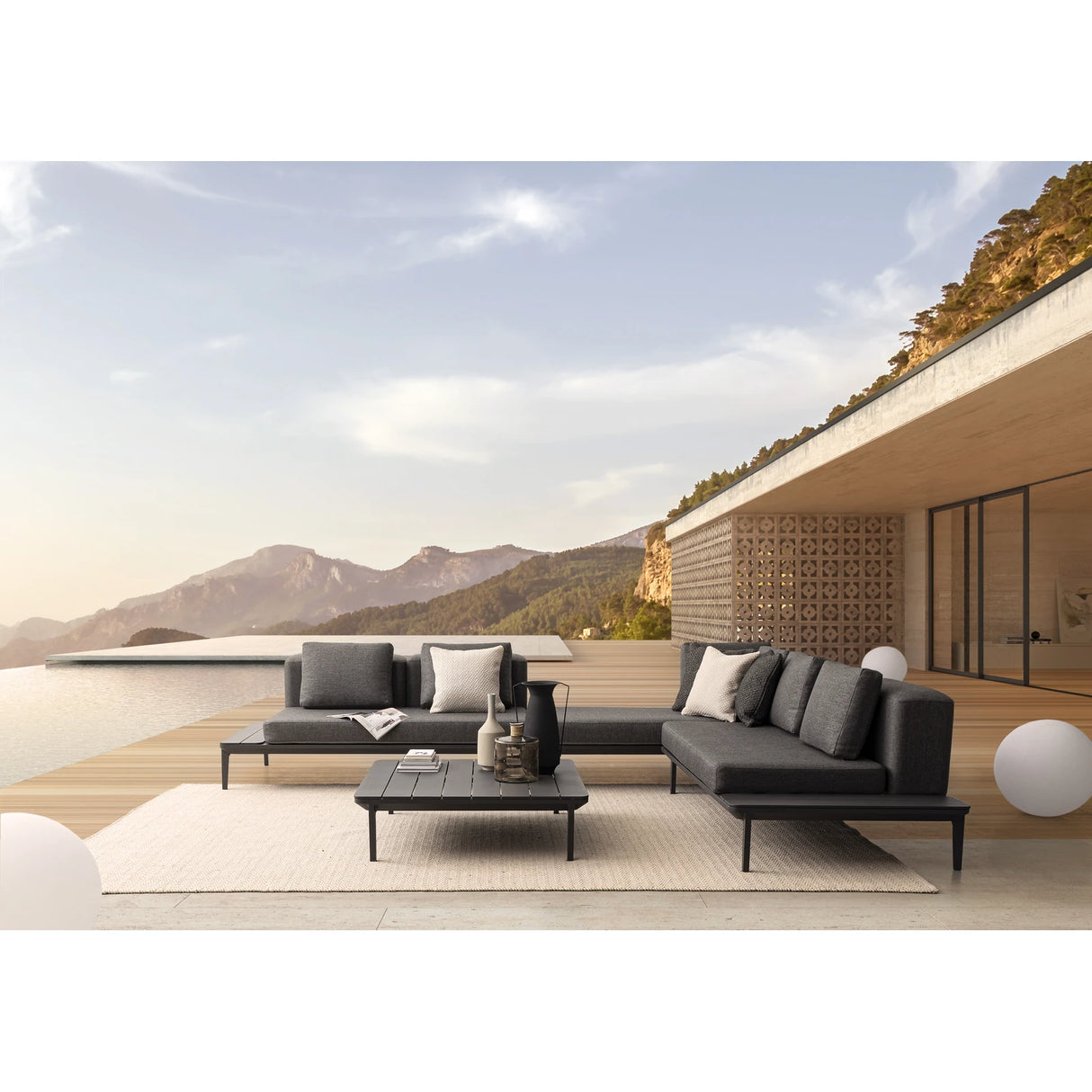 Lounge Garten-Sofa 2-Sitzer Matrix Anthrazit WG21 - ZEN ZONE Furniture