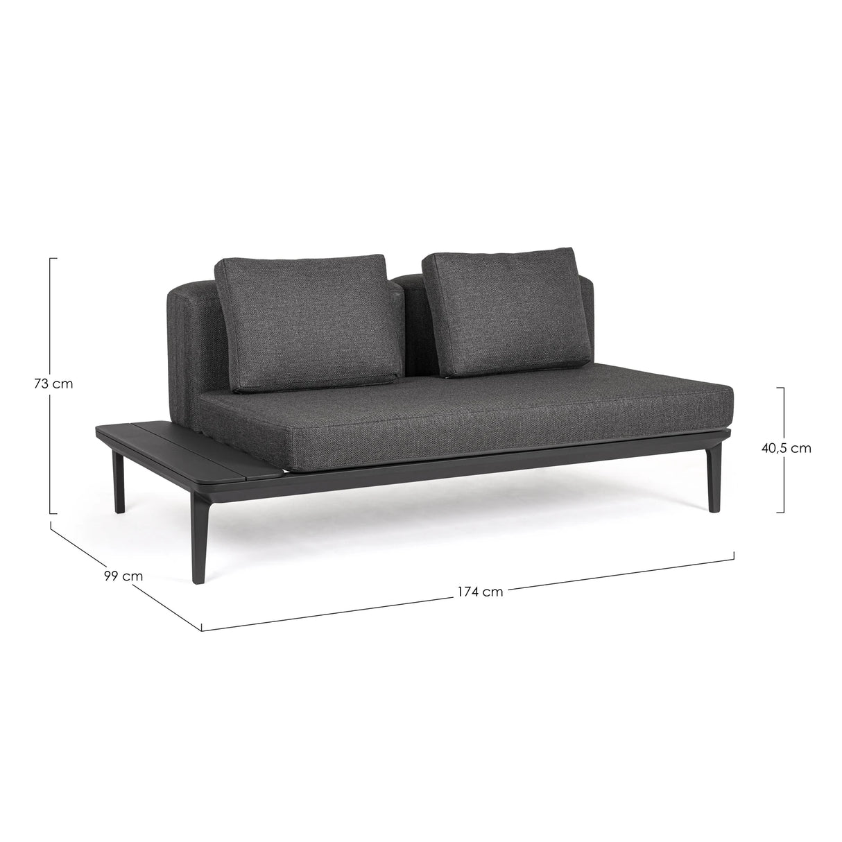 Lounge Garten-Sofa 2-Sitzer Matrix Anthrazit WG21 - ZEN ZONE Furniture