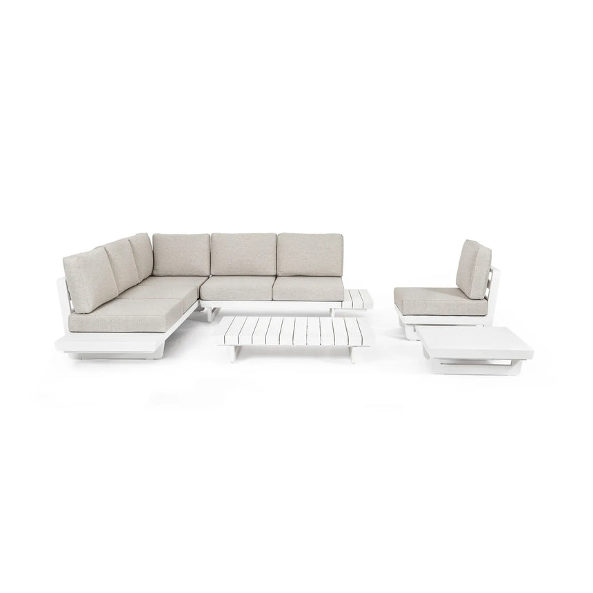 Gartenlounge Ecksitzgruppe 2er Set mit Kissen Weiß WG20 Infinity - ZEN ZONE Furniture