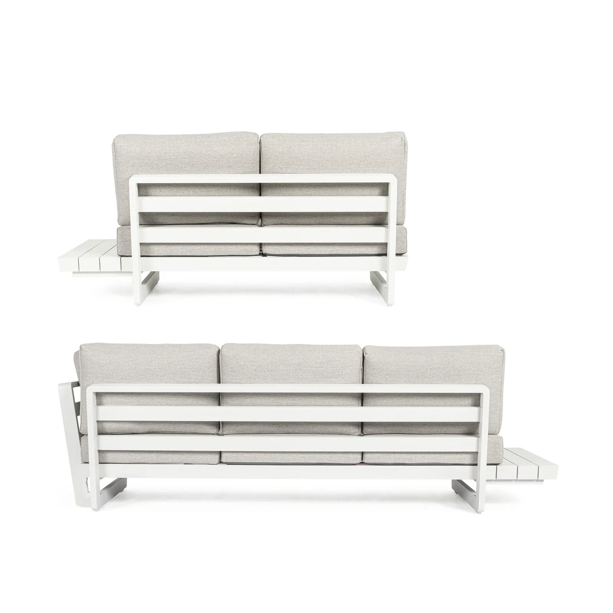 Gartenlounge Ecksitzgruppe 2er Set mit Kissen Weiß WG20 Infinity - ZEN ZONE Furniture