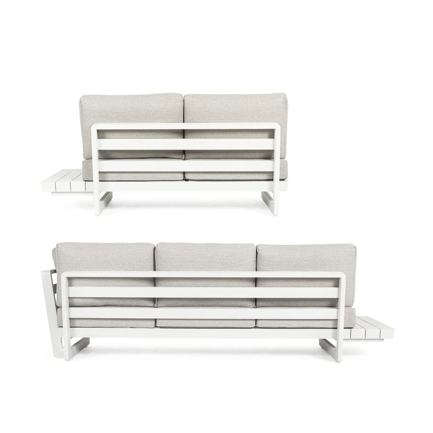 Gartenlounge Ecksitzgruppe 2er Set mit Kissen Weiß WG20 Infinity - ZEN ZONE Furniture