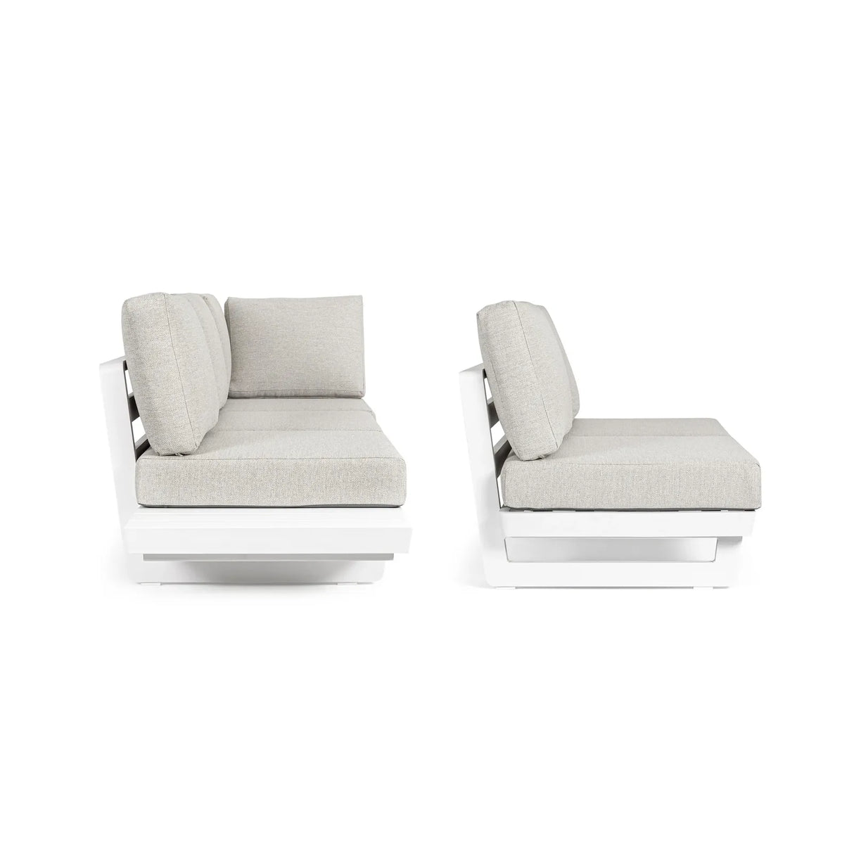 Gartenlounge Ecksitzgruppe 2er Set mit Kissen Weiß WG20 Infinity - ZEN ZONE Furniture