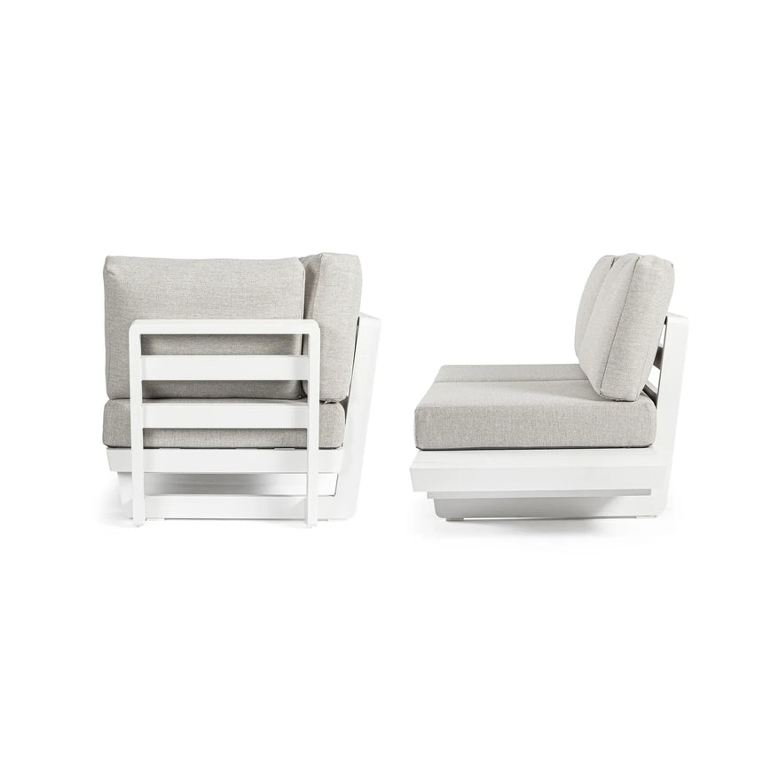 Gartenlounge Ecksitzgruppe 2er Set mit Kissen Weiß WG20 Infinity - ZEN ZONE Furniture