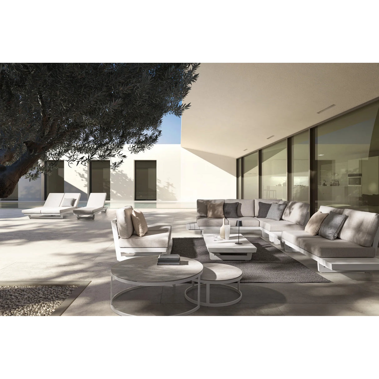Modularer Garten Couchtisch Weiß WH20 Infinity - ZEN ZONE Furniture