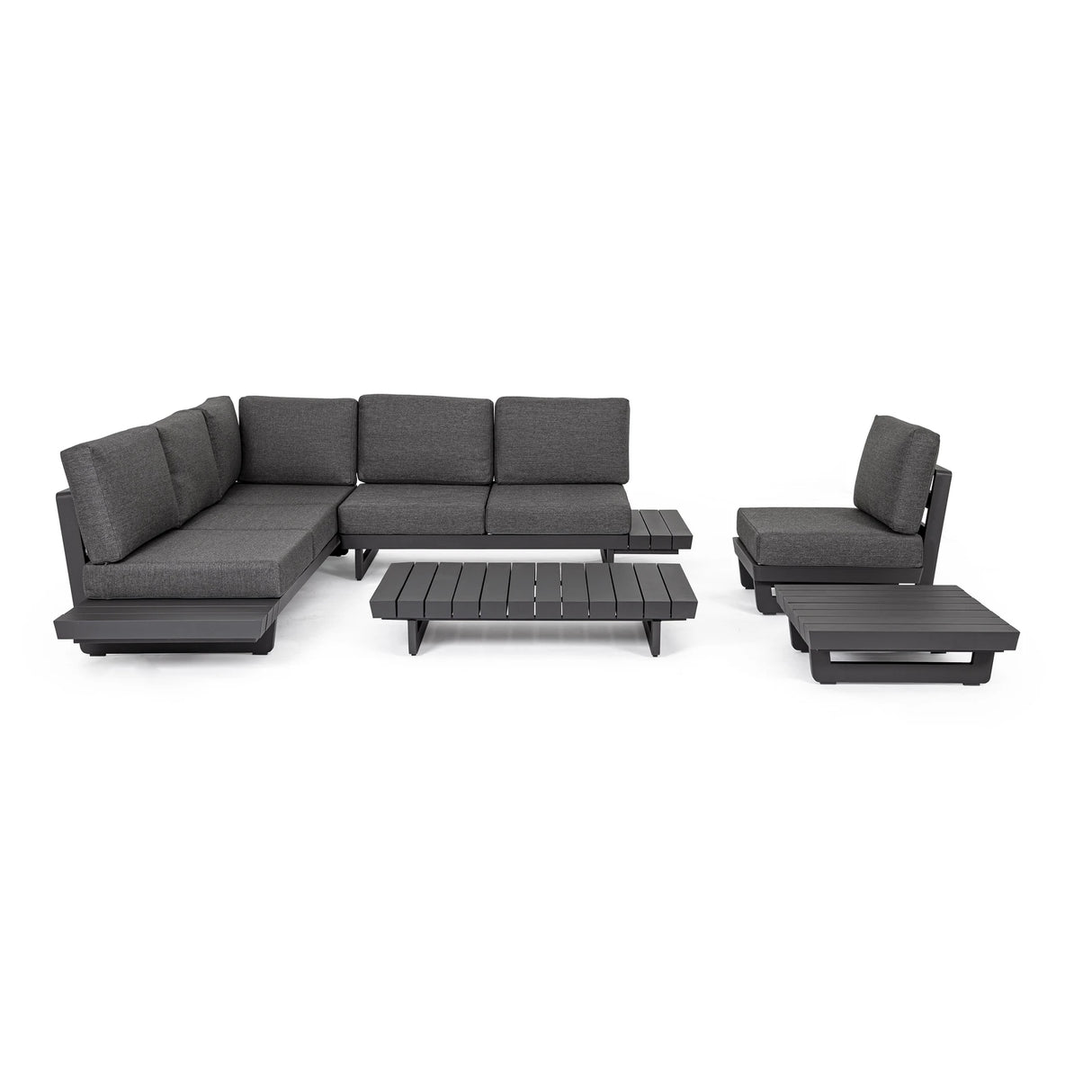 Gartenlounge Set 2 Ecksitzgruppe mit Kissen Anthrazit WG21 Infinity - ZEN ZONE Furniture