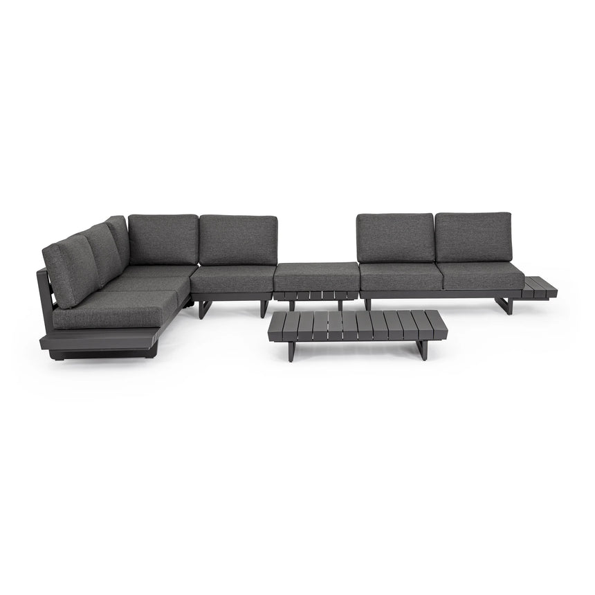 Gartenlounge Set 2 Ecksitzgruppe mit Kissen Anthrazit WG21 Infinity - ZEN ZONE Furniture