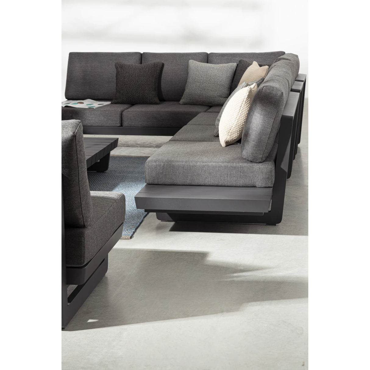 Gartenlounge Set 2 Ecksitzgruppe mit Kissen Anthrazit WG21 Infinity - ZEN ZONE Furniture