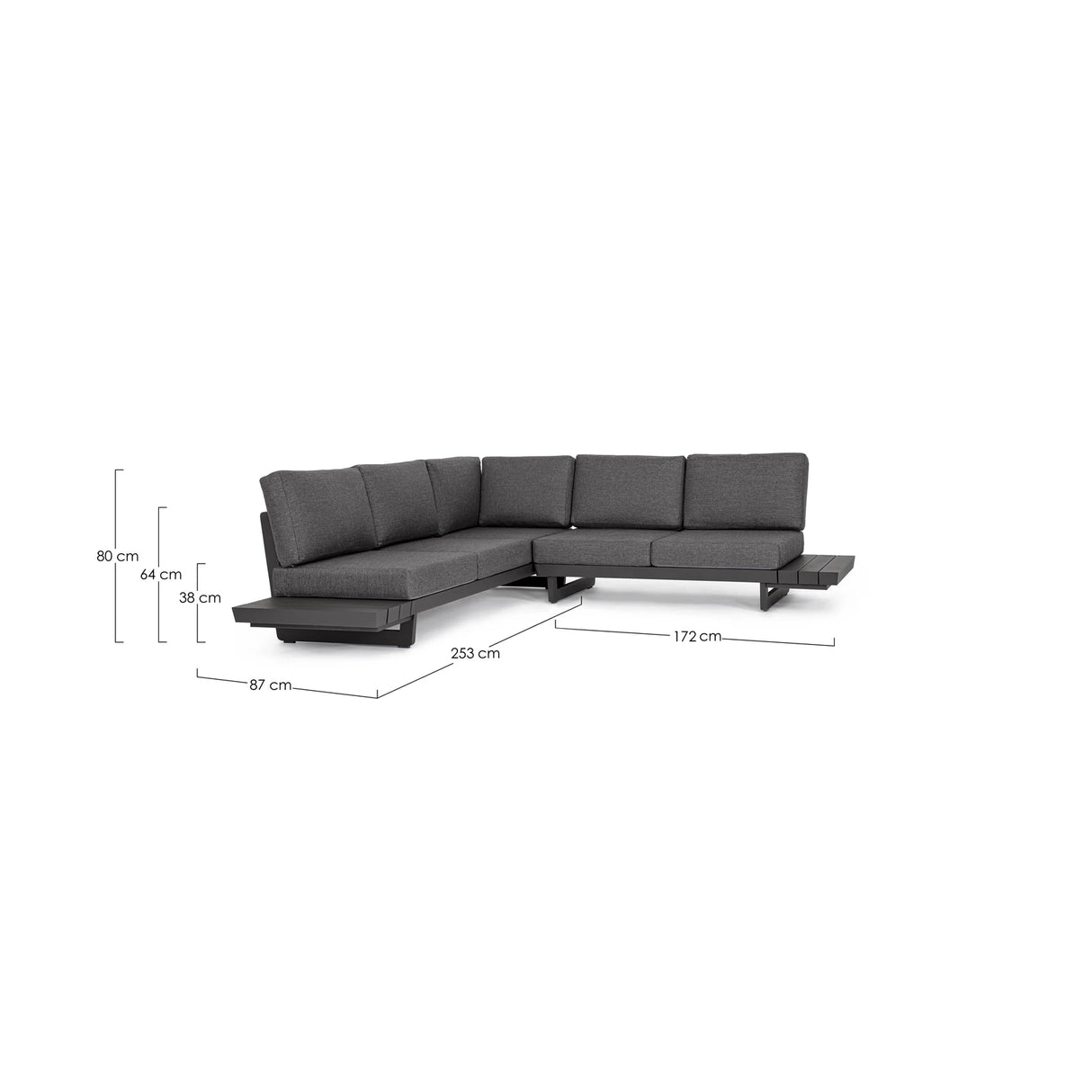Gartenlounge Set 2 Ecksitzgruppe mit Kissen Anthrazit WG21 Infinity - ZEN ZONE Furniture