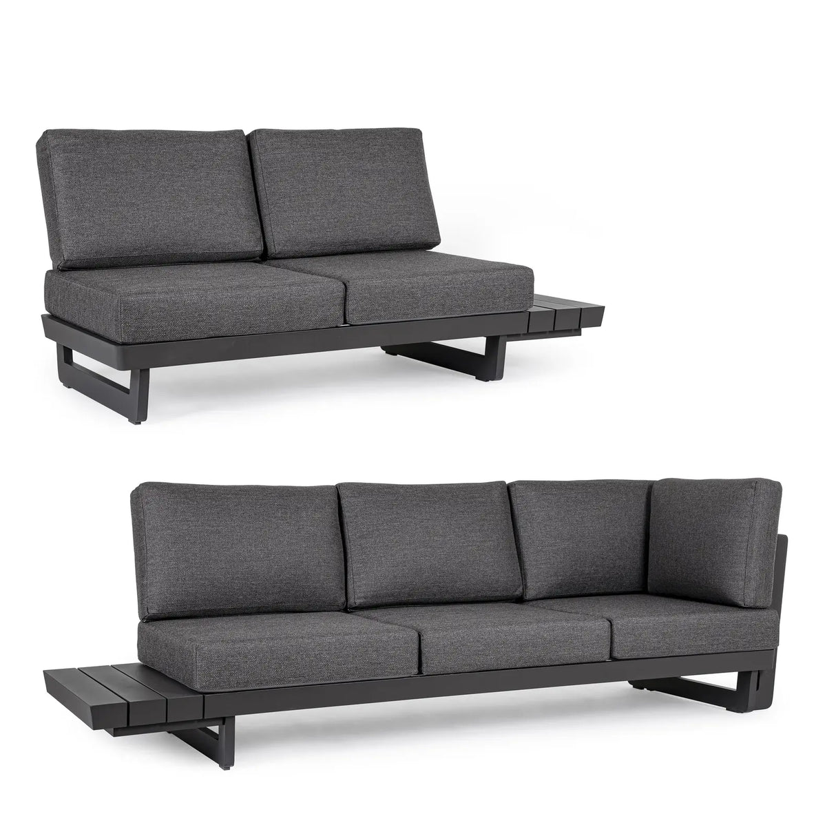Gartenlounge Set 2 Ecksitzgruppe mit Kissen Anthrazit WG21 Infinity - ZEN ZONE Furniture